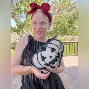 New! Jack-o-Lantern Pumpkin Purse Holographic Metallic - Halloween Crossbody